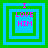 Four identical pixelated icons arranged in a , each with green and blue borders and pink text reading "I LOVE HIM"
