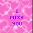 Pixelated pink background with white heart patterns and purple text reading "I MISS YOU" and "CALL ME" on the left, and "I LOVE BOO AND ALEX" on the right.