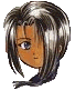 Animated avatar with silver-brown hair showing eye and head movement across frames.