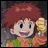 A pixelated Digimon character with red hair holding a yellow object, next to "Anime IM" and "COM" text on black background in a contact sheet layout.