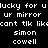 Pixelated text with repeated phrases and names on black background, showing partial white overlays in some sections