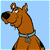 Pixelated cartoon dog character with brown fur and blue collar on light blue background, next to green text reading "Original Icons .com" in pixel art style.