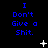 Blue text "I Don't Give a Shit." repeated in a on black background with white pixelated stars and dots