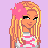 Pixel art contact sheet showing multiple frames of a cartoon character named Brittney in various poses with pink flower, striped shirt, and white pants against purple background