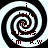 Black-and-white spiral background with red text reading "i love my cuzins. j.m k.w" overlaid in four identical quadrants.