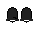 Two pairs of pixelated bell icons on gray background; left pair solid black, right pair have white crescent and dot details.