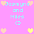 Pixelated icon with pink background displaying 'Jasmyne and Miles <3' text and heart symbols in light blue, yellow, and peach colors.