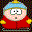 Pixelated cartoon character in red jacket and blue hat with multiple expressions, props, and alternate forms including a ghost-like figure.