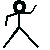 Black stick figure with circular head in various poses on white background, including arms raised and extended.