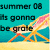 Pixelated beach scene with turquoise background, yellow sand, and a pink-and-yellow striped umbrella over orange lounge chairs.