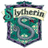 Two side-by-side pixelated shield-shaped icons with teal and purple color scheme, featuring 'Slytherin' text on top and 'PRIDE' text at bottom of right icon.