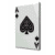 Animated contact sheet of a playing card Ace of Spades in various orientations and states, including front-facing, side views, and back faces with red patterns.