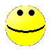 Yellow circular face with black eyes and mouth in various expressions