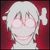 Pixelated character with white hair and bone accessory against red background, showing expression changes across frames.