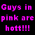 Two side-by-side animated frames of a pixelated text-based buddy icon with pink text on contrasting backgrounds.