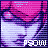 Pixelated character with pink hair and purple eyes in a of showing subtle facial expression changes