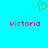 A static image with a bright cyan background features two identical pink 'victoria' texts and one green pixelated heart symbol above them.