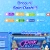 Pixelated blue background with horizontal rows of colored rectangular blocks and a lower section showing partial interface elements.