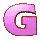 Nine identical pink 'G' letters with brown outlines arranged in a on gray background