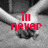 A grayscale image of two hands clasped together with red text overlays reading 'i'm never', 'let you go', and 'allison hunter' across different frames.