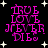 Four identical display 'TRUE LOVE NEVER DIE' in pink pixelated text against a black background with white stars, each showing slight variations in star placement and text clarity