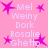 Pink background with repeating white text and pink star icons in a