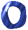 Blue ring-shaped icon with metallic sheen, varying in thickness and orientation across three of each