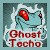 Animated contact sheet of a ghostly blue frog mascot with red eyes and