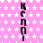 Pink background with white star pattern and vertical black text repeating 'Kenny' in pixelated font.