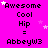 A static image with a bright pink background displaying repeated text and star symbols in white and light purple.
