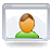 Pixelated icon shows a figure with brown hair and orange skin wearing a green top inside a light gray frame.