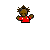 Pixelated character in red shirt with brown hair and dark skin, displayed across multiple text variations on gray background.