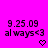 Pixelated text and heart symbols on a bright pink background with two identical side-by-side layouts.