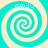 Four identical cyan and white spiral patterns arranged in a , each with the text 'emily' above it