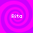 Four identical spiral patterns in purple and pink hues with the text 'Rita' centered on each, arranged in a