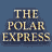 The Polar Express movie logo with illuminated windows and a circular emblem featuring 'PE' initials.