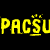Pixelated yellow text logo on black background with small pixel clusters above letters, displayed as a single frame in an animated contact sheet.