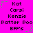A static image with a bright pink background displays repeated text labels in black pixelated font, each accompanied by small green and gray star-like symbols.