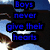 Four of pixelated text over a blurred background with blue sky and brown shapes, each displaying different colored text