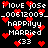 Pixelated black background with white text and red heart symbols scattered throughout, displaying repeated phrases like 'I LOVE JOSE', 'happily married', and '(33)' in a -like arrangement