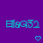Two identical pixelated cyan text strings on purple background with two cyan heart icons below.