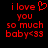 Red pixelated text on black background reads 'i love you so much baby<33' with a heart symbol replacing 'love' in the first frame.