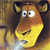 A pixelated cartoon animal face with large eyes, a yellow snout, and brown fur, set against a blurred background.