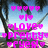 Pixelated image with pink text and heart symbols over a blurred background of trees and sky.