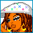 Pixel art contact sheet of a cartoon woman in various poses wearing a hat and bikini top with colorful patterns, alongside text panels reading "Dressed To Impress".