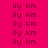 repeating 'ily km' text icons on a bright pink background with red highlighted sections