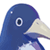 Pixelated close-up of a blue bird-like creature with a light-colored beak and white eye ring against a transparent background.