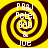 Four identical yellow and brown spiral patterns with white text reading "P&J Peter Bob & Joe" arranged in a on a solid background