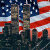 Animated icon shows Twin Towers against American flag background with green text 'OriginalIcons.com' on right side.