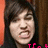 A person with dark hair and bangs appears in a of four showing sequential facial expressions against an orange and brown background